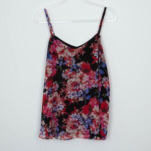 Torrid Womens Sophie Chiffon Floral Double‎ Layer Floral Tank Top Size 1X Flowy